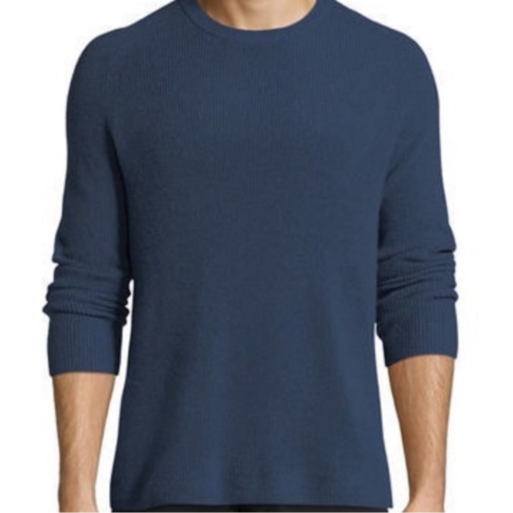 Theory Men's Enzo Ribbed Navy Blue
Cashmere Crewneck Pullover Sweater